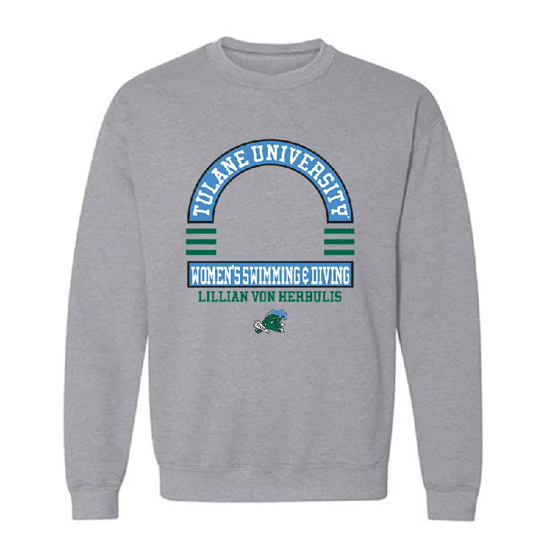 Tulane - NCAA Women's Swimming & Diving : Lillian Von Herbulis - Classic Fashion Shersey Crewneck Sweatshirt Hoodie with Cuffed Sleeves Snug Secure