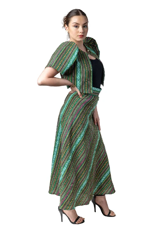 WS24 - Baro't Saya Ethnic Filipiniana Green - Bolero and Skirt Set leather skirt refined WS24 - Baro't Saya Ethnic Filipiniana Green - Bolero and Skirt Set leather skirt refined