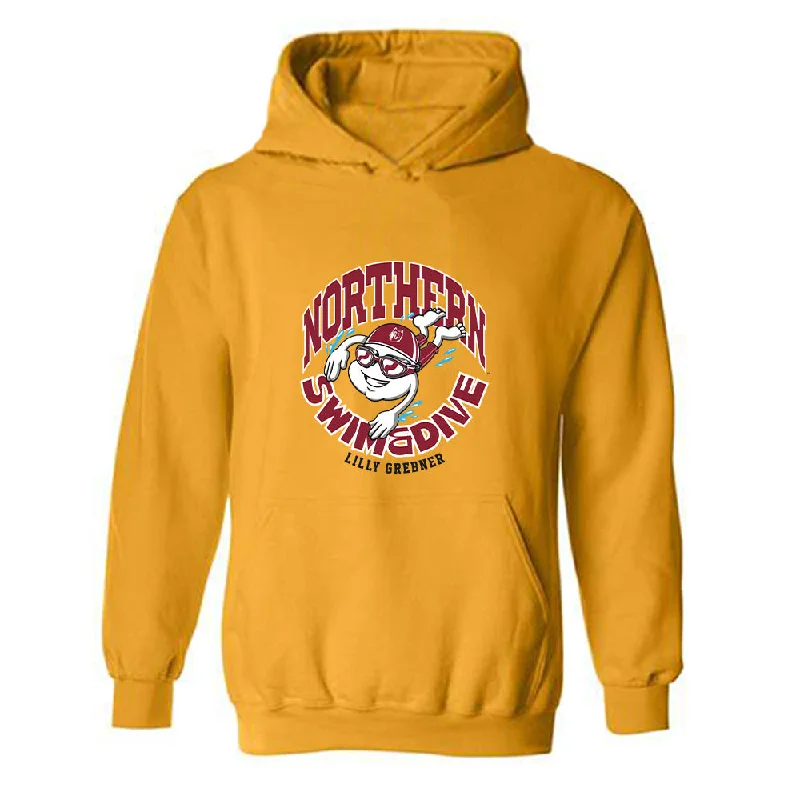 NSU - NCAA Women's Swimming & Diving : Lilly Grebner - Fashion Shersey Hooded Sweatshirt Hoodie with High-Low Hem Asymmetrical Trendy NSU - NCAA Women's Swimming & Diving : Lilly Grebner - Fashion Shersey Hooded Sweatshirt Hoodie with High-Low Hem Asymmetrical Trendy