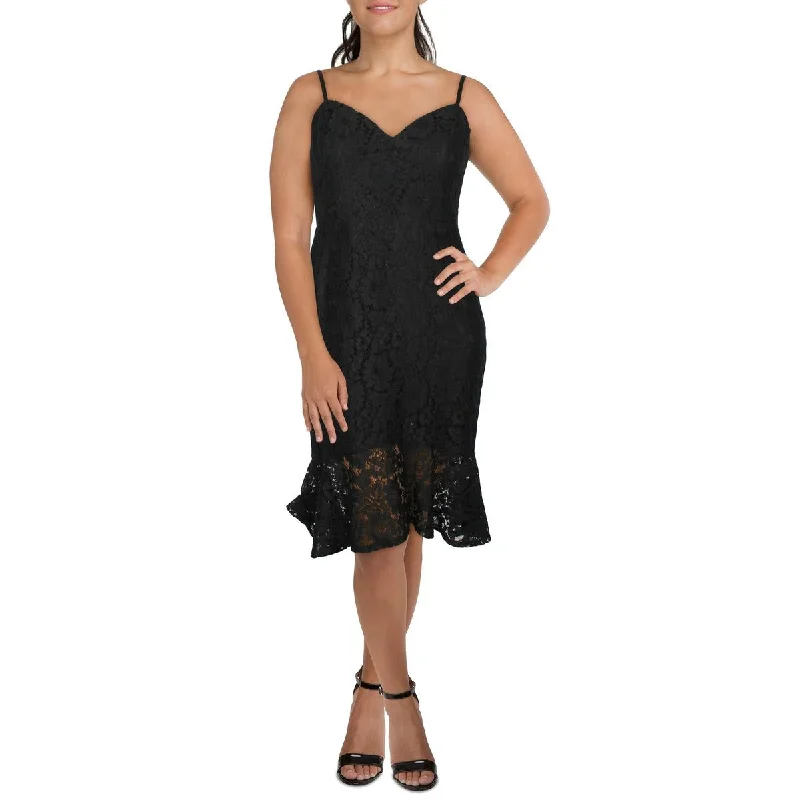 Womens Lace V-Neck Fit & Flare Dress Tunics Seasonal trendy