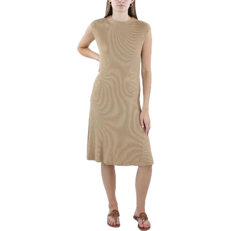 Womens Ribbed Viscose Fit & Flare Dress Tunics Winter warm