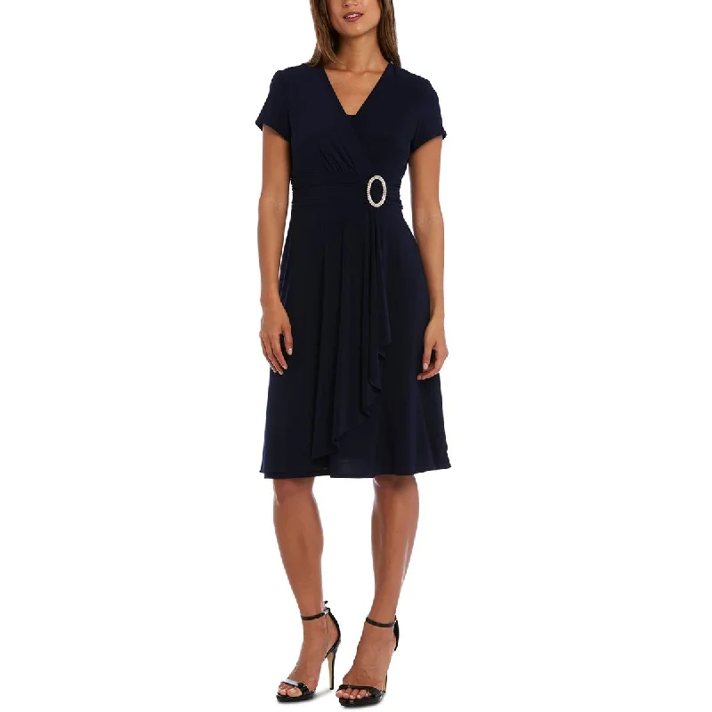 Womens Matte Jersey Knee-Length Cocktail And Party Dress Tunics Fall fleece