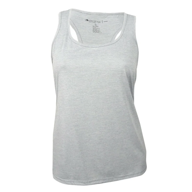 Ideology Women's Active Heathered Racerback Tank Top, Silver Grey, XXL stylish tank top