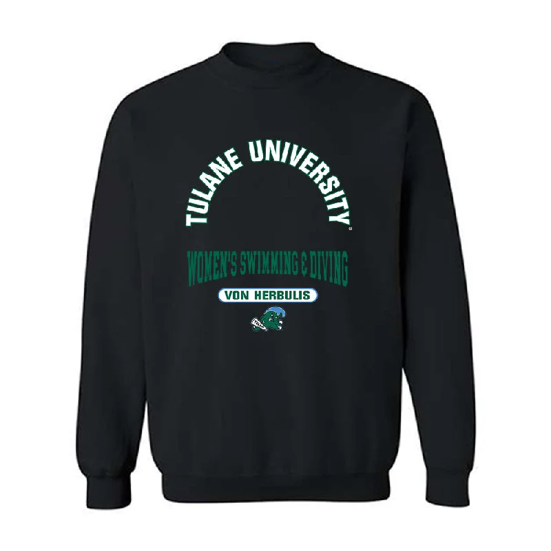 Tulane - NCAA Women's Swimming & Diving : Lillian Von Herbulis - Classic Fashion Shersey Crewneck Sweatshirt Hoodie with Crew Neck Simple Timeless