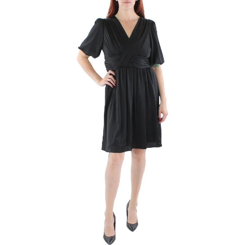 Womens Gathered Knee Sheath Dress Tunics Travel practical