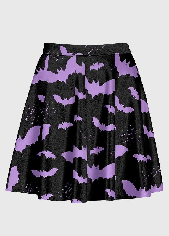 Purple Bat Pastel Goth Skirt linen skirt natural