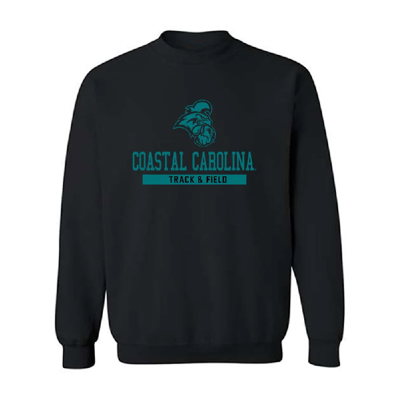 Coastal Carolina - NCAA Women's Track & Field : Faith Wright - Classic Fashion Shersey Crewneck Sweatshirt Hoodie with Zipper Placket Modern Functional