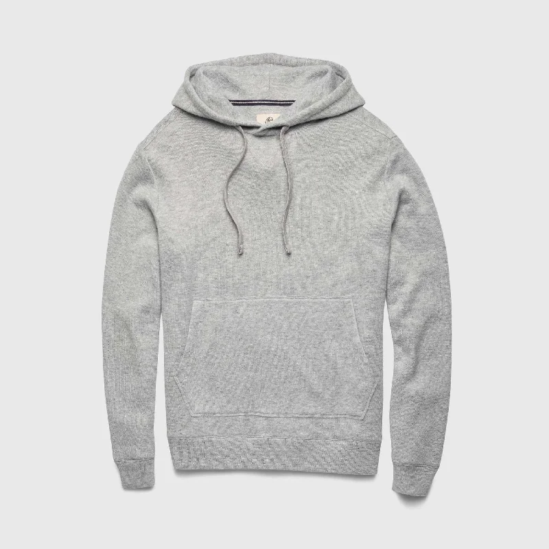 Justin Sweater Fleece Hoodie - Heather Grey Hoodie with Relaxed Fit Easy Casual