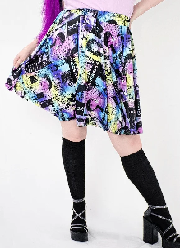 Rainbow Manga Skirt a-line skirt cut