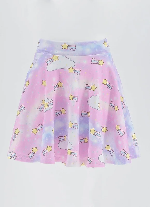 Baby Star Flared Skirt chiffon skirt airy