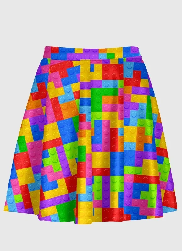 Toy Building Block Flare Skirt chiffon skirt delicate