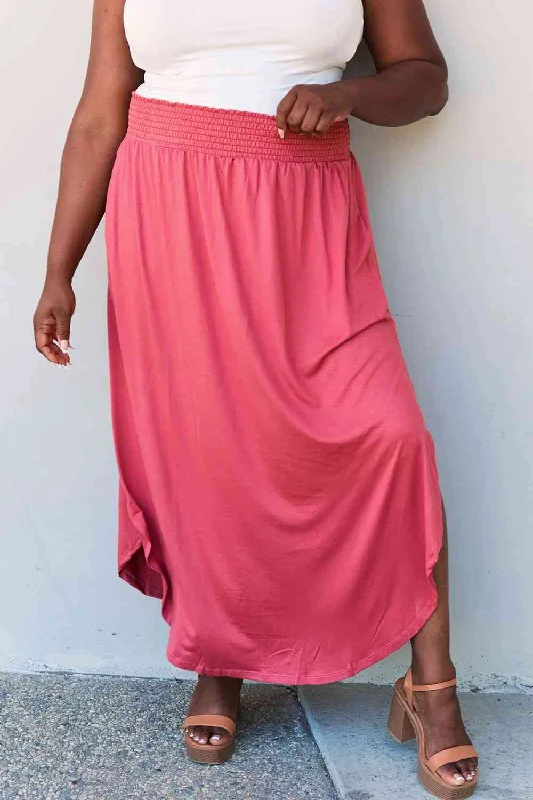 Hot Pink Maxi Skirt a-line skirt cut