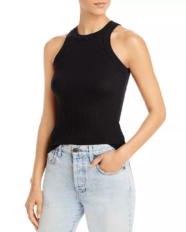 WSLY Women's The Rivington Ribbed Tank, Black, XS layering tank top