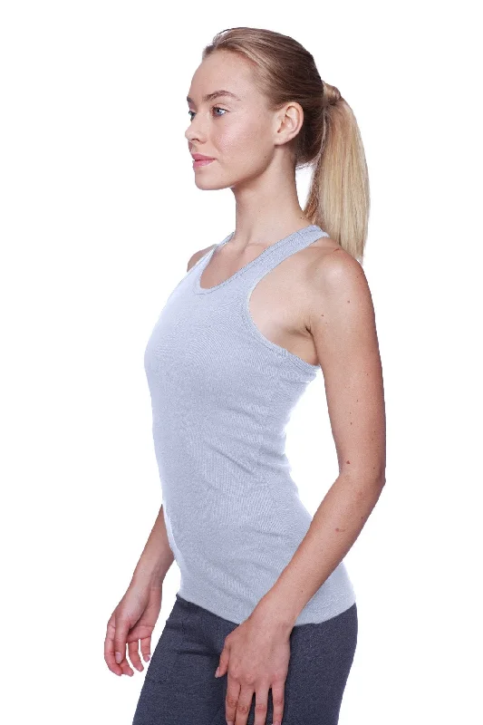 Women's All-American Racerback Tank Top (Heather Grey) by 4-rth lightweight tank top