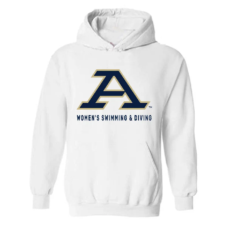 Akron - NCAA Women's Swimming & Diving : Alanis Santiago - Classic Shersey Hooded Sweatshirt Hoodie with Drawstring Waist Adjustable Fitted