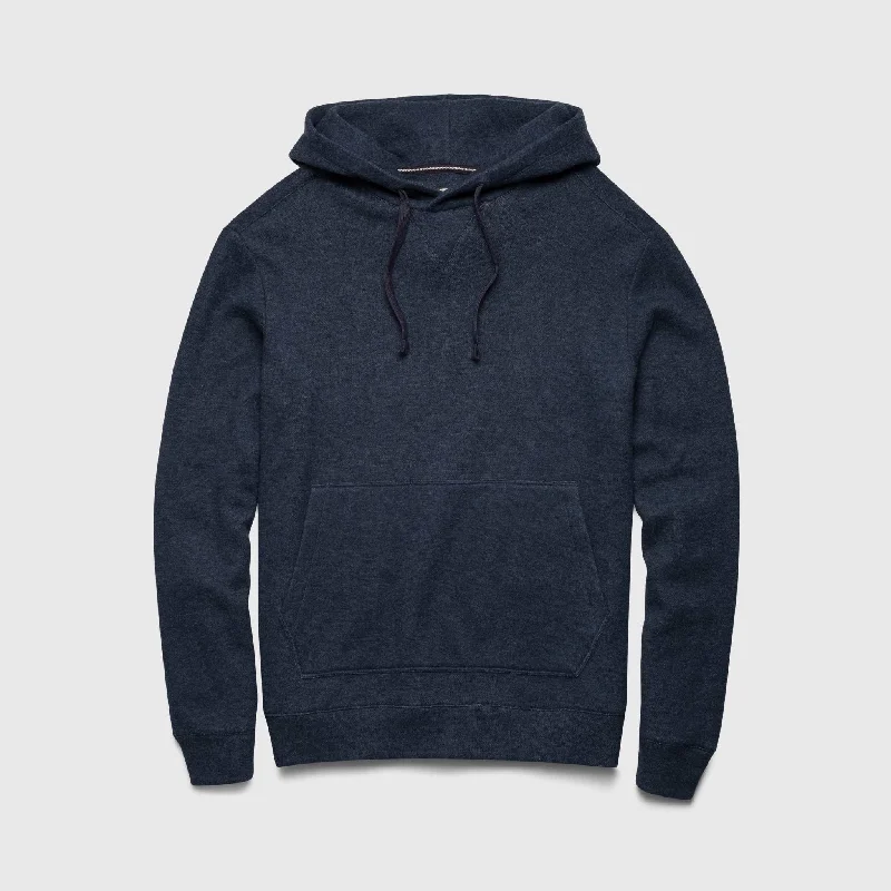 Justin Sweater Fleece Hoodie - Navy Heather Hoodie with Cropped Fit Short Trendy