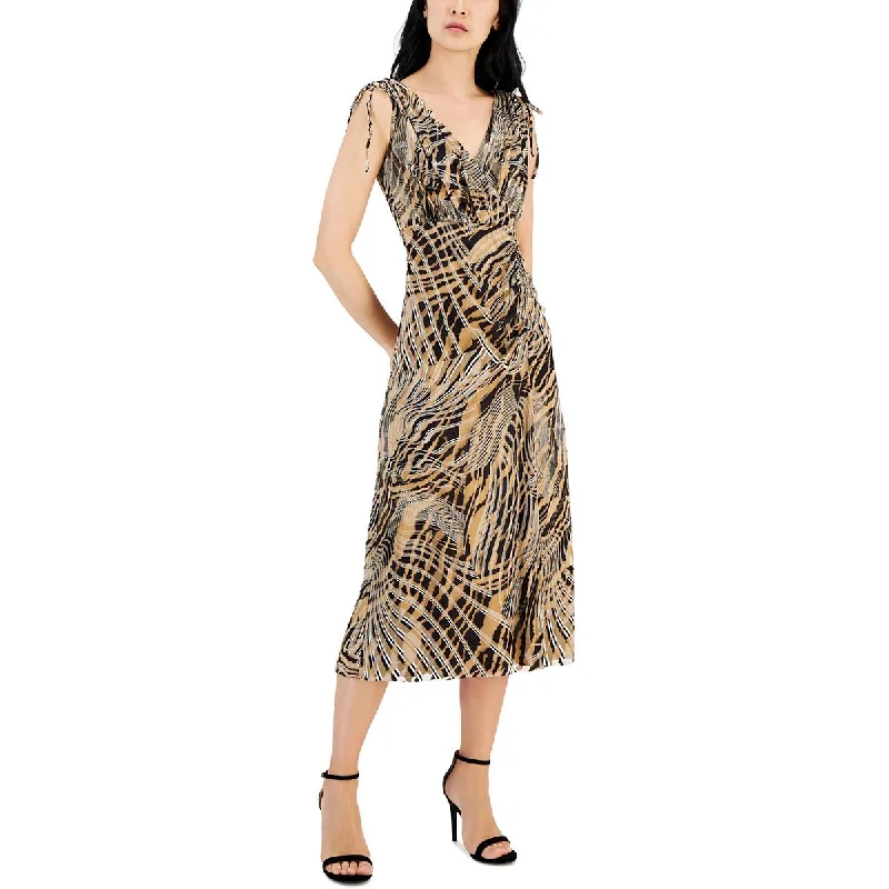 Womens Printed Ruched Fit & Flare Dress Tunics Practical easy-care