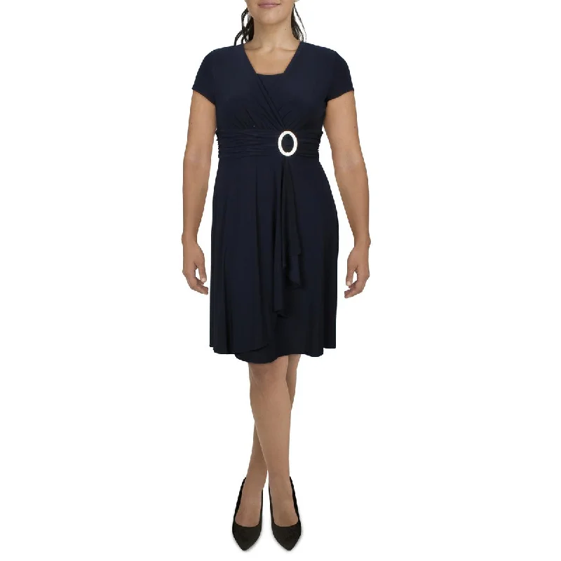 Womens Matte Jersey Embellished Cocktail Dress Tunics Fashionable trendy