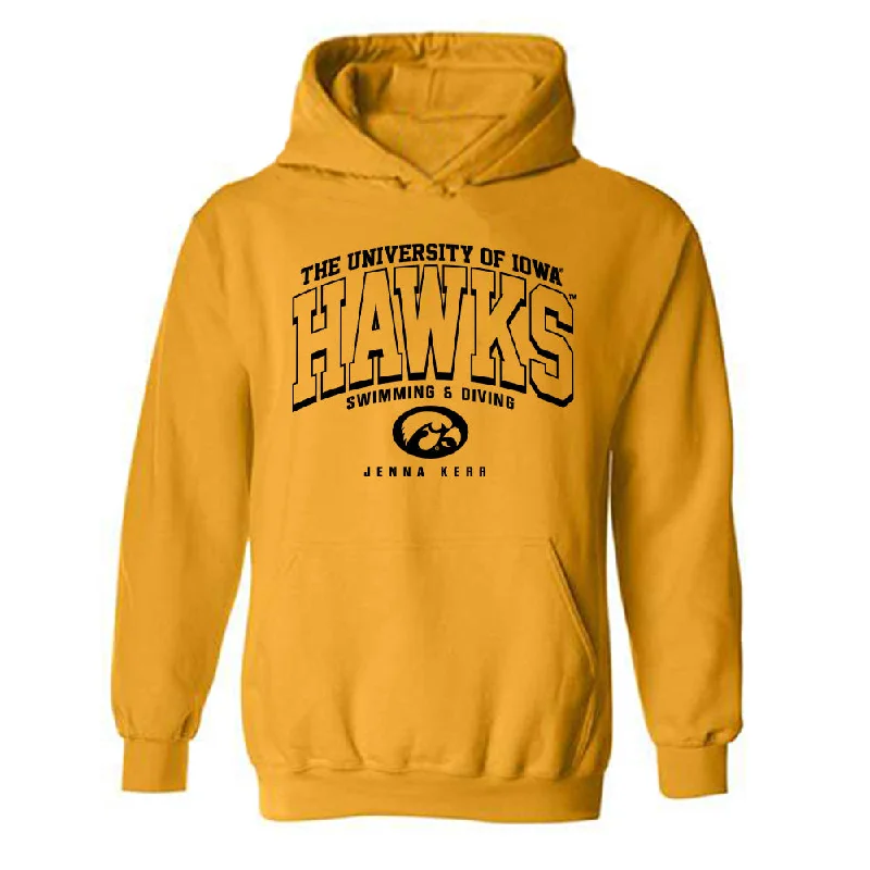 Iowa - NCAA Women's Swimming & Diving : Jenna Kerr - Classic Fashion Shersey Hooded Sweatshirt Hoodie with Back Slit Movement Comfort Iowa - NCAA Women's Swimming & Diving : Jenna Kerr - Classic Fashion Shersey Hooded Sweatshirt Hoodie with Back Slit Movement Comfort