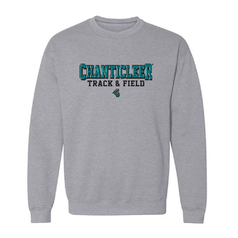 Coastal Carolina - NCAA Women's Track & Field : Faith Wright - Classic Shersey Crewneck Sweatshirt Hoodie with Half-Zip Sporty Casual