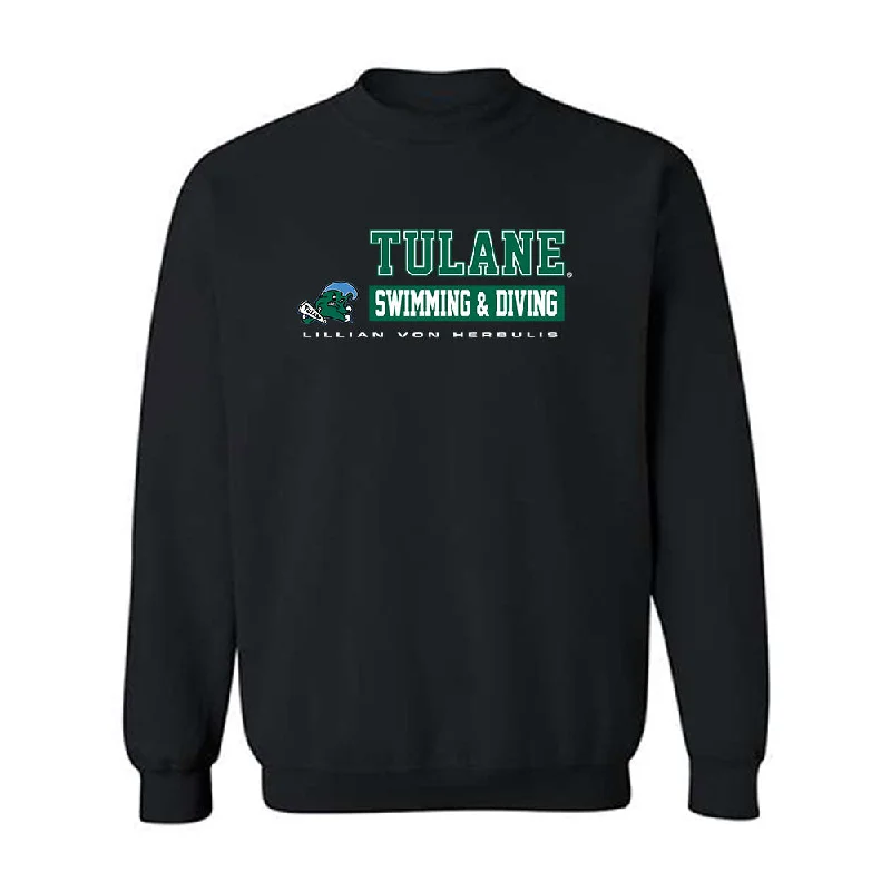 Tulane - NCAA Women's Swimming & Diving : Lillian Von Herbulis - Classic Fashion Shersey Crewneck Sweatshirt Hoodie with Drop Shoulder Relaxed Streetwear