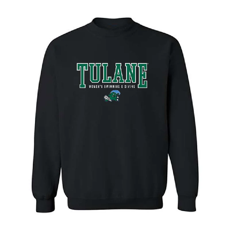 Tulane - NCAA Women's Swimming & Diving : Lillian Von Herbulis - Crewneck Sweatshirt Hoodie with Applique Textured Unique