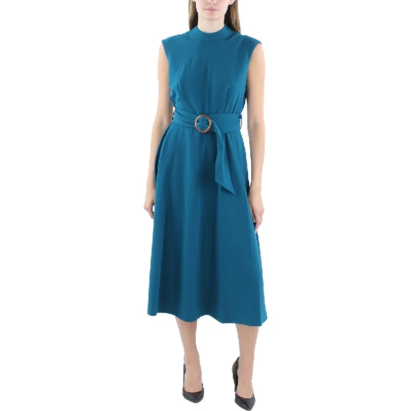 Womens Belted Scuba Fit & Flare Dress Tunics Brand named