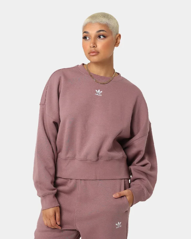 Adidas Women's Adicolor Essentials Fleece Sweatshirt Wonder Oxide Hoodie with Tied Waist Feminine Flattering