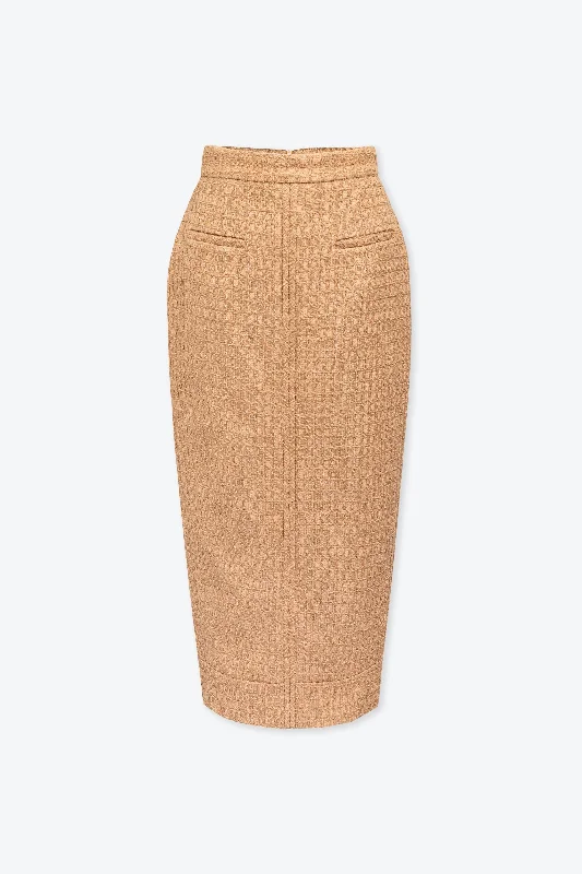 Minnie Tweed Pencil Skirt linen skirt natural