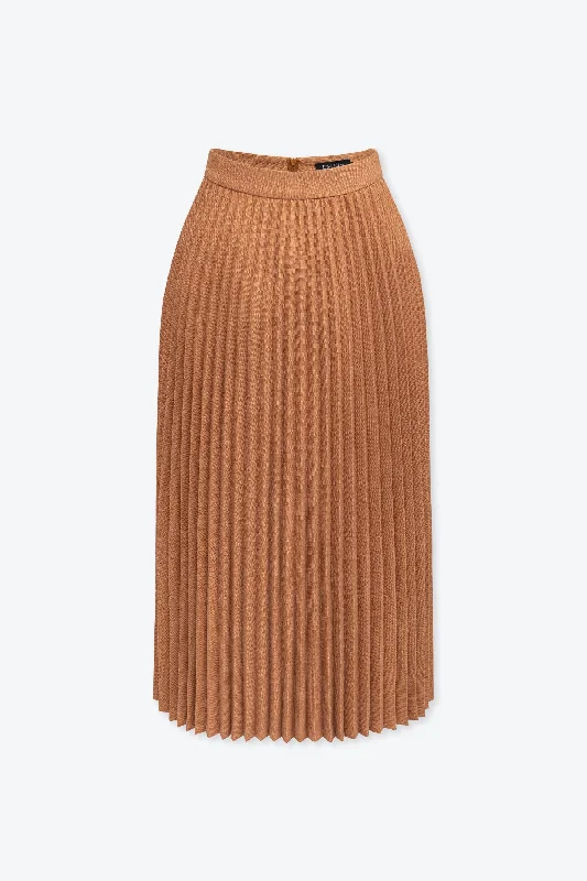 Molly Tweed Pleated Midi Skirt wool skirt sturdy