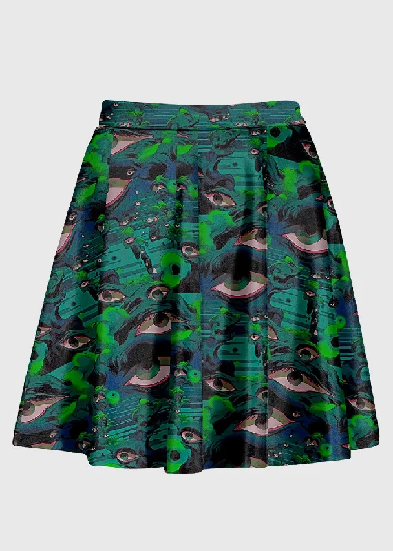 Surreal Eyes Pattern Weirdcore Skirt corduroy skirt comfortable