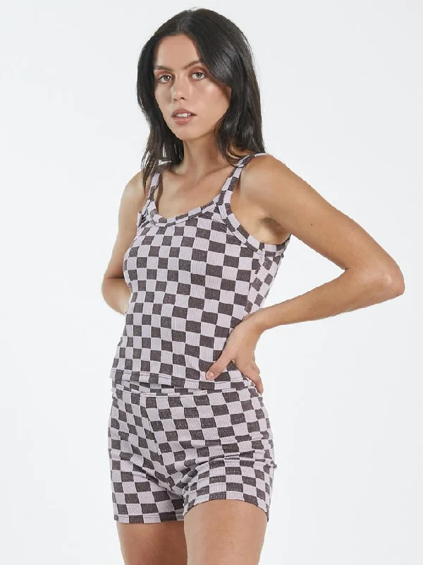 Aalto Rib Tank - Washed Cocoa graphic tank top