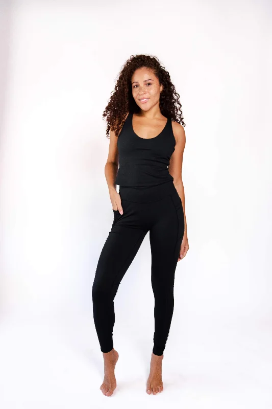 Vitality Tank in Jet Black by Yoga Democracy flowy tank top