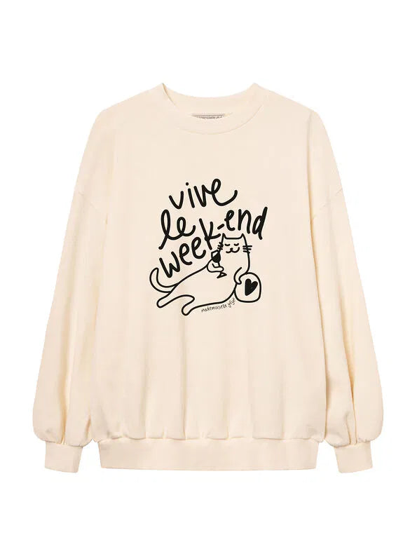 Vive le Weekend Sweatshirt Graphic Hoodie Design Print