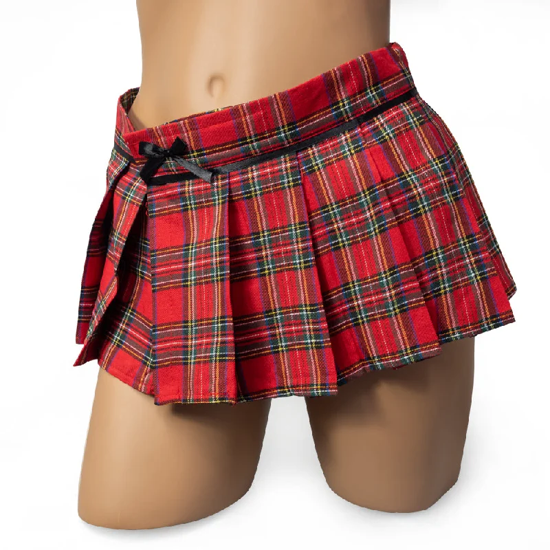 Poison Rose Plaid Schoolgirl Skirt chiffon skirt lightweight