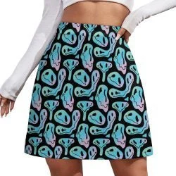 Womens Trippy Cartoon Short skirt breathable skirt fabric