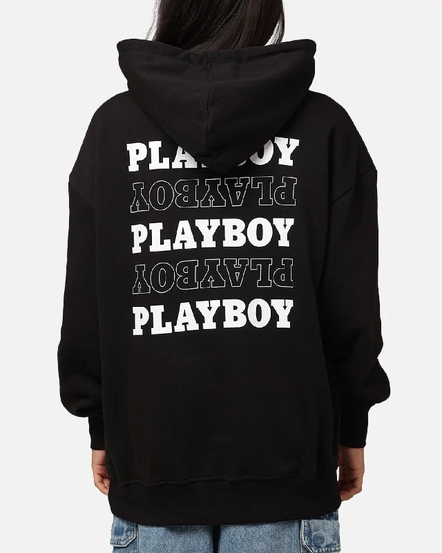 Playboy Stack Original Hoodie Black Hoodie with Pastel Soft Subtle