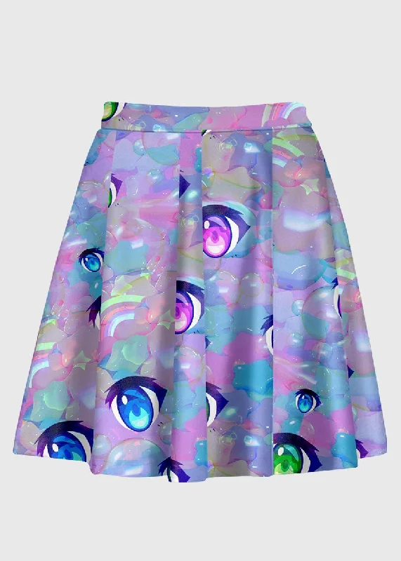 Anime Eyes Decora Kei Skirt elastic waist skirt