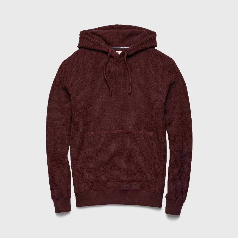 Ivan Thermal Hoodie - Cabernet Heather Hoodie with Oversized Fit Loose Comfortable