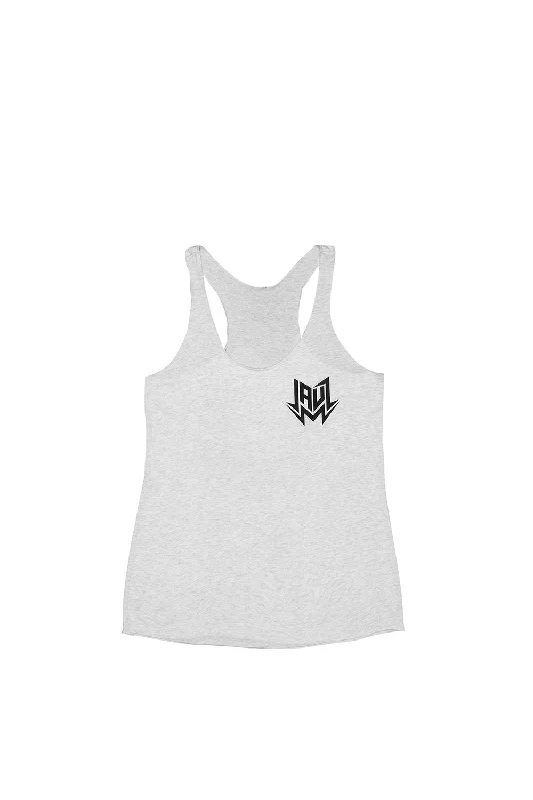 GIRLS CIRCLE TANK WHITE glitter tank top