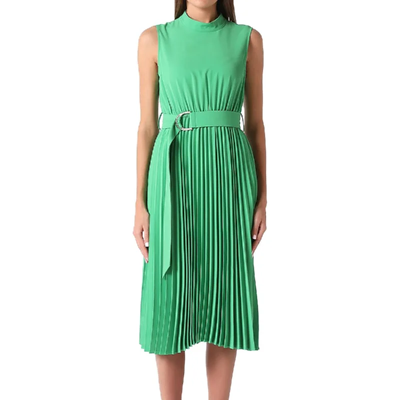 Womens Pleated Midi Fit & Flare Dress Tunics Essential wardrobe