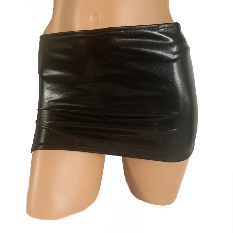 POISON ROSE - WETLOOK MINISKIRT - 116 silk skirt smooth