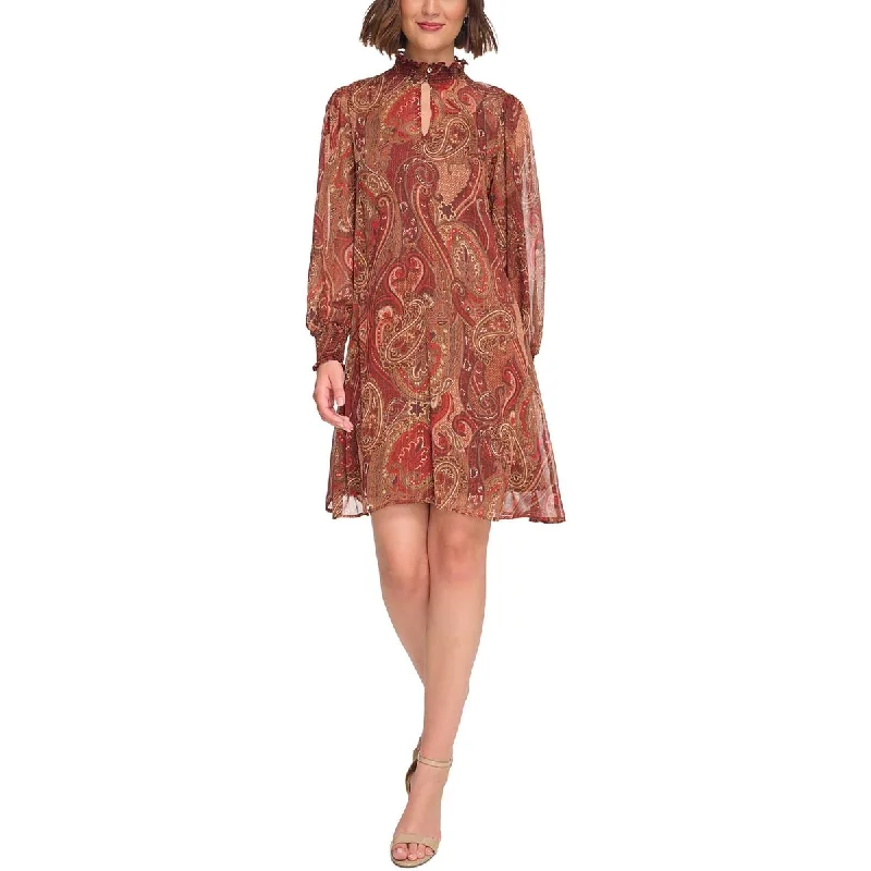 Womens Paisley Short Shift Dress Tunics Stylish modern