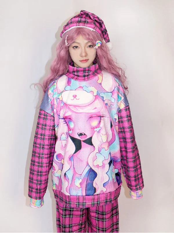 Sweet Cute Printed Sweatshirt【s0000010852】 Hoodie with Thumb Holes Functional Cozy