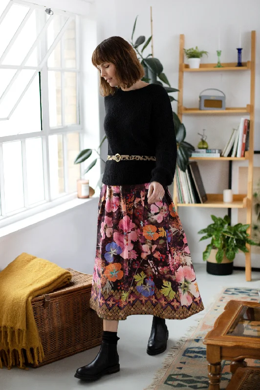 Thought Emelia Tencel™ Midi Skirt tiered skirt playful