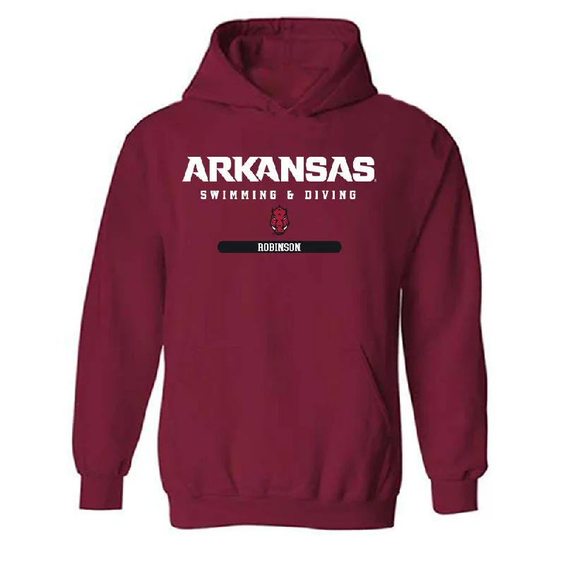 Arkansas - NCAA Women's Swimming & Diving : Holly Robinson - Classic Shersey Hooded Sweatshirt Hoodie with Embroidery Detailed Premium