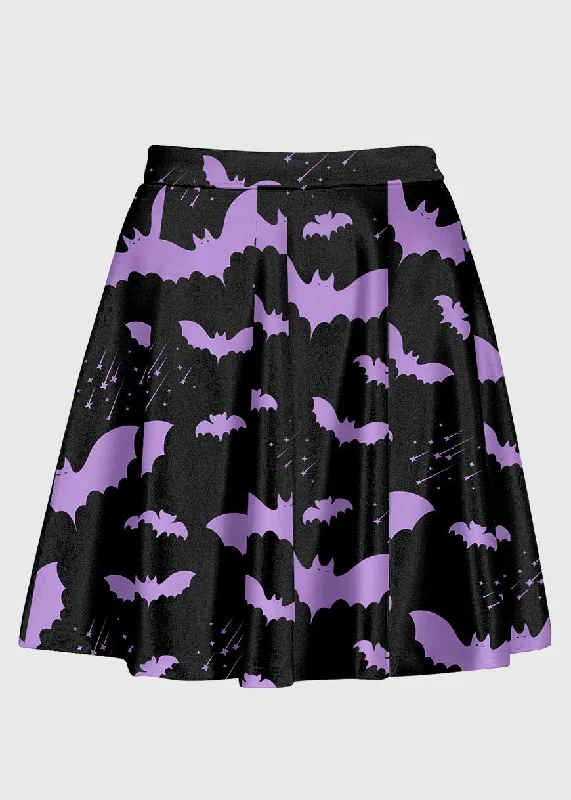 Pastel Goth Bat Skirt midi skirt versatile