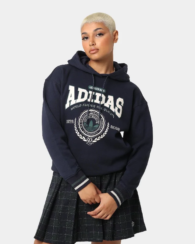 Adidas Women's Anniversary Hoodie Legend Ink Hoodie with Side Slits Relaxed Casual