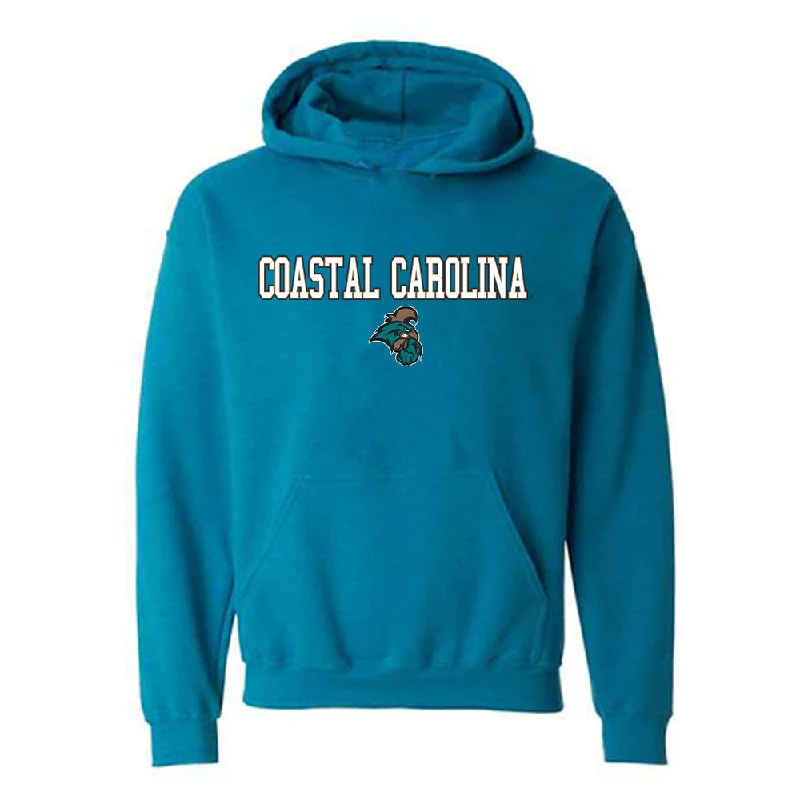 Coastal Carolina - NCAA Women's Track & Field : Faith Wright - Classic Fashion Shersey Hooded Sweatshirt Hoodie with Zipper Versatile Modern