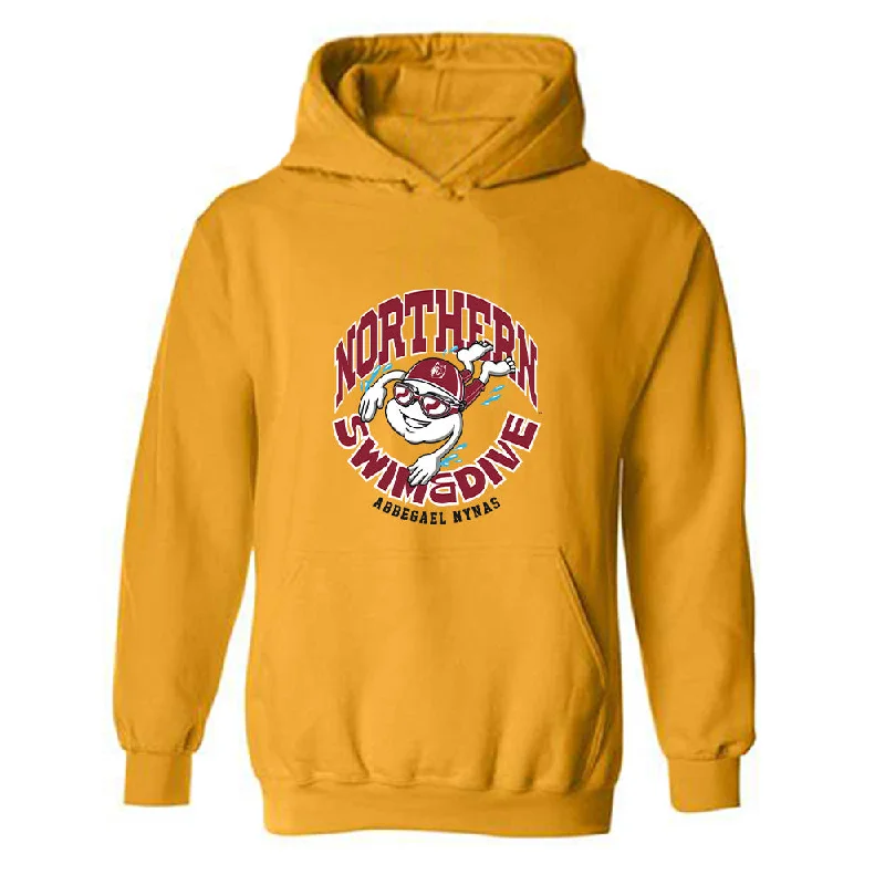 NSU - NCAA Women's Swimming & Diving : Abbegael Nynas - Fashion Shersey Hooded Sweatshirt Hoodie with Hem Embroidery Detailed Premium NSU - NCAA Women's Swimming & Diving : Abbegael Nynas - Fashion Shersey Hooded Sweatshirt Hoodie with Hem Embroidery Detailed Premium